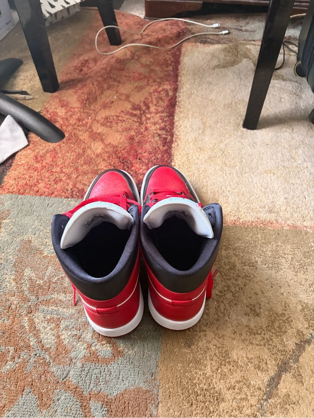 Jordan 1 Nike Red Black White High-Tops